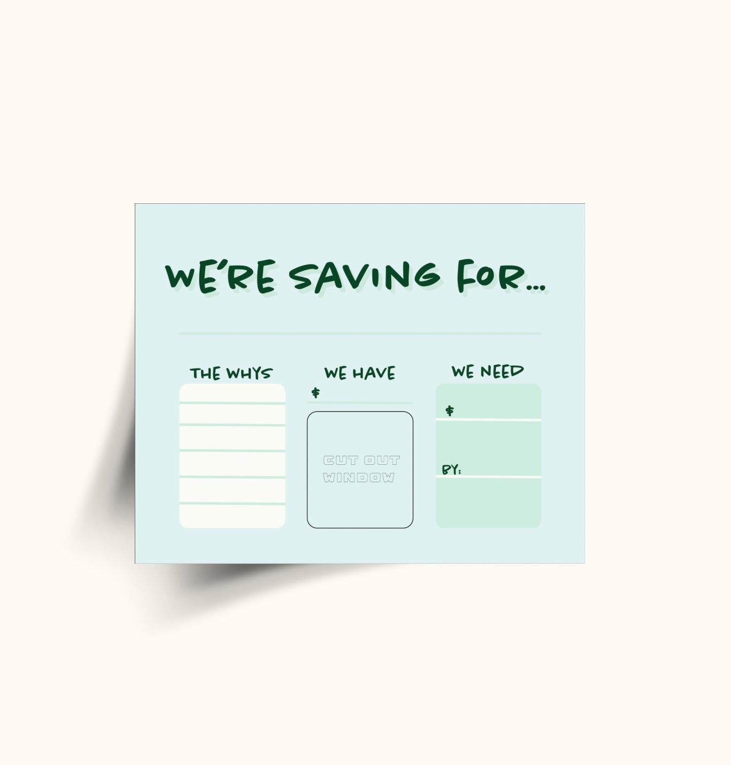 “Intentionally Saving”- 8x10 Print for the Griffin Box